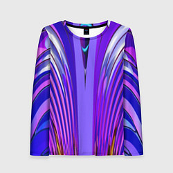 Лонгслив женский Фиолетовые линии и полосы, цвет: 3D-принт
