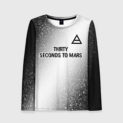Лонгслив женский Thirty Seconds to Mars glitch на светлом фоне посе, цвет: 3D-принт