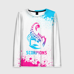 Лонгслив женский Scorpions neon gradient style, цвет: 3D-принт