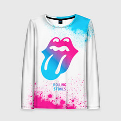 Лонгслив женский Rolling Stones neon gradient style, цвет: 3D-принт