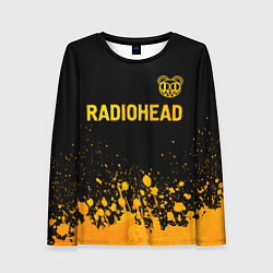 Лонгслив женский Radiohead - gold gradient посередине, цвет: 3D-принт