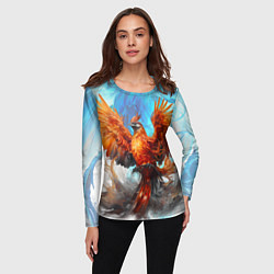 Лонгслив женский Птица феникс в огне, цвет: 3D-принт — фото 2