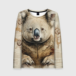 Женский лонгслив Коала в стиле диаграмм Давинчи