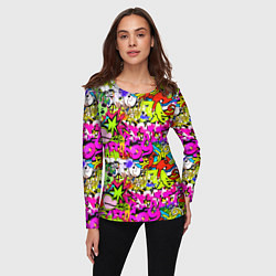 Лонгслив женский Цветное граффити, цвет: 3D-принт — фото 2