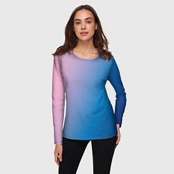 Лонгслив женский Розово-синий диагональный градиент, цвет: 3D-принт — фото 2