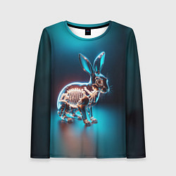 Лонгслив женский Прозрачный стеклянный кролик, цвет: 3D-принт