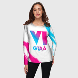Лонгслив женский GTA 6 neon gradient style, цвет: 3D-принт — фото 2