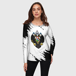 Лонгслив женский Герб РФ имперская символика, цвет: 3D-принт — фото 2