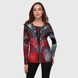 Лонгслив женский Каменная адская броня красная, цвет: 3D-принт — фото 2