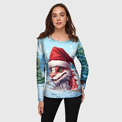 Лонгслив женский Милый дракон новогодний, цвет: 3D-принт — фото 2