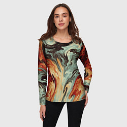 Лонгслив женский Песчаные волны, цвет: 3D-принт — фото 2