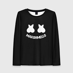 Лонгслив женский Маршмеллоу белое лого, цвет: 3D-принт