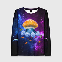 Лонгслив женский Space mushroom, цвет: 3D-принт