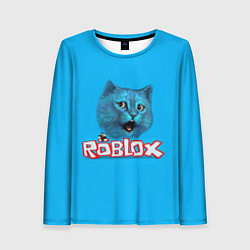 Женский лонгслив Roblox синий кот