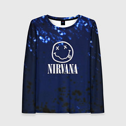 Лонгслив женский Nirvana рок краски, цвет: 3D-принт