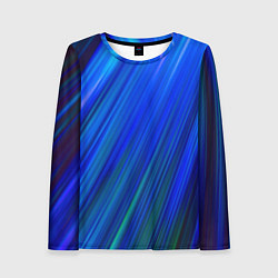 Лонгслив женский Неоновые синии линии, цвет: 3D-принт