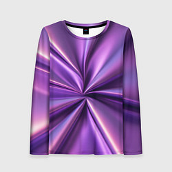 Лонгслив женский Металлический фиолетовый атлас ткань, цвет: 3D-принт