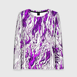 Лонгслив женский Белый и розовый узор, цвет: 3D-принт