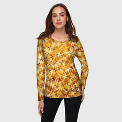 Лонгслив женский Кукурузный абстрактный эффект, цвет: 3D-принт — фото 2