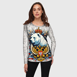 Лонгслив женский Белый медведь с короной, цвет: 3D-принт — фото 2