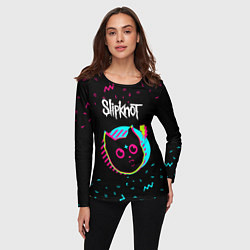 Лонгслив женский Slipknot - rock star cat, цвет: 3D-принт — фото 2
