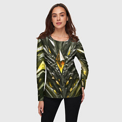 Лонгслив женский Камень и золотой кристалл, цвет: 3D-принт — фото 2