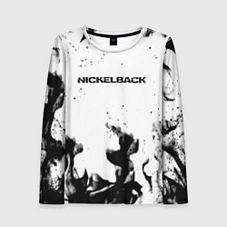 Лонгслив женский Nickelback серый дым рок, цвет: 3D-принт