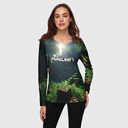 Лонгслив женский Minecraft logo world, цвет: 3D-принт — фото 2