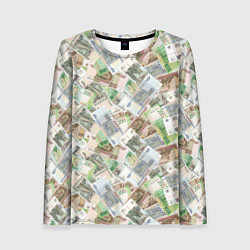 Женский лонгслив Российские денежные купюры