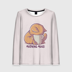 Лонгслив женский Morning mood - cat, цвет: 3D-принт