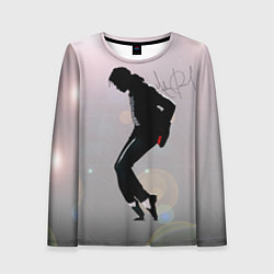 Лонгслив женский Майкл Джексон под прожекторами - с автографом, цвет: 3D-принт