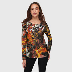 Лонгслив женский Драконы и самураи Японии, цвет: 3D-принт — фото 2