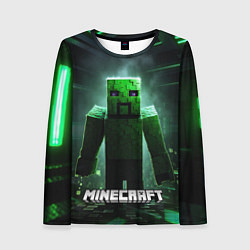 Лонгслив женский Minecraft зеленый злой персонаж, цвет: 3D-принт