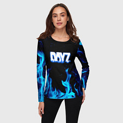 Лонгслив женский Dayz синий огонь лого, цвет: 3D-принт — фото 2