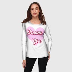 Лонгслив женский Девушка-мечта и розовое сердце, цвет: 3D-принт — фото 2