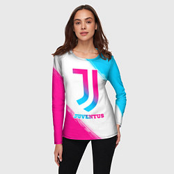 Лонгслив женский Juventus neon gradient style, цвет: 3D-принт — фото 2