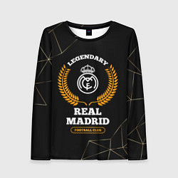 Лонгслив женский Лого Real Madrid и надпись legendary football club, цвет: 3D-принт