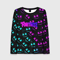 Женский лонгслив Fortnite x Marshmello neon pattern