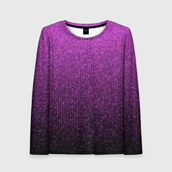 Женский лонгслив Чёрно-сиреневый градиент мелкая мозаика