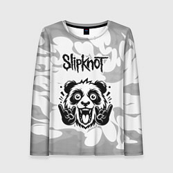 Лонгслив женский Slipknot рок панда на светлом фоне, цвет: 3D-принт