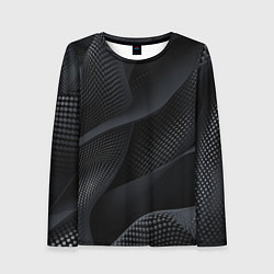 Женский лонгслив Черная геометрическая материя