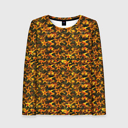 Женский лонгслив Огненные звезды и камуфляж