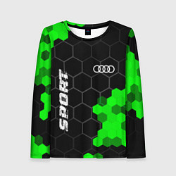 Женский лонгслив Audi green sport hexagon