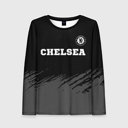 Лонгслив женский Chelsea sport на темном фоне посередине, цвет: 3D-принт