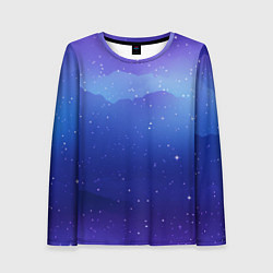 Женский лонгслив Синий космос и звезды