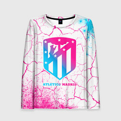 Лонгслив женский Atletico Madrid neon gradient style, цвет: 3D-принт