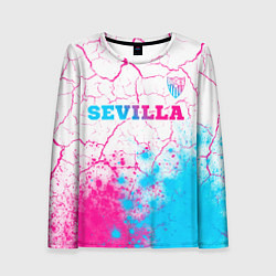 Лонгслив женский Sevilla neon gradient style посередине, цвет: 3D-принт