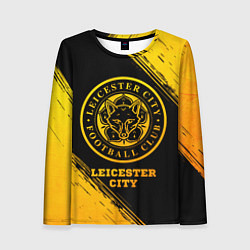 Лонгслив женский Leicester City - gold gradient, цвет: 3D-принт