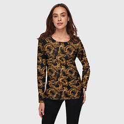Лонгслив женский Изящные завитки паттерн, цвет: 3D-принт — фото 2