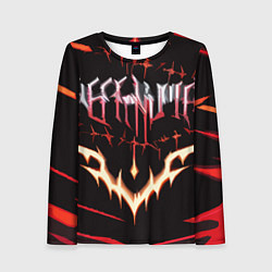 Женский лонгслив Агрессивные красные линии на чёрном фоне